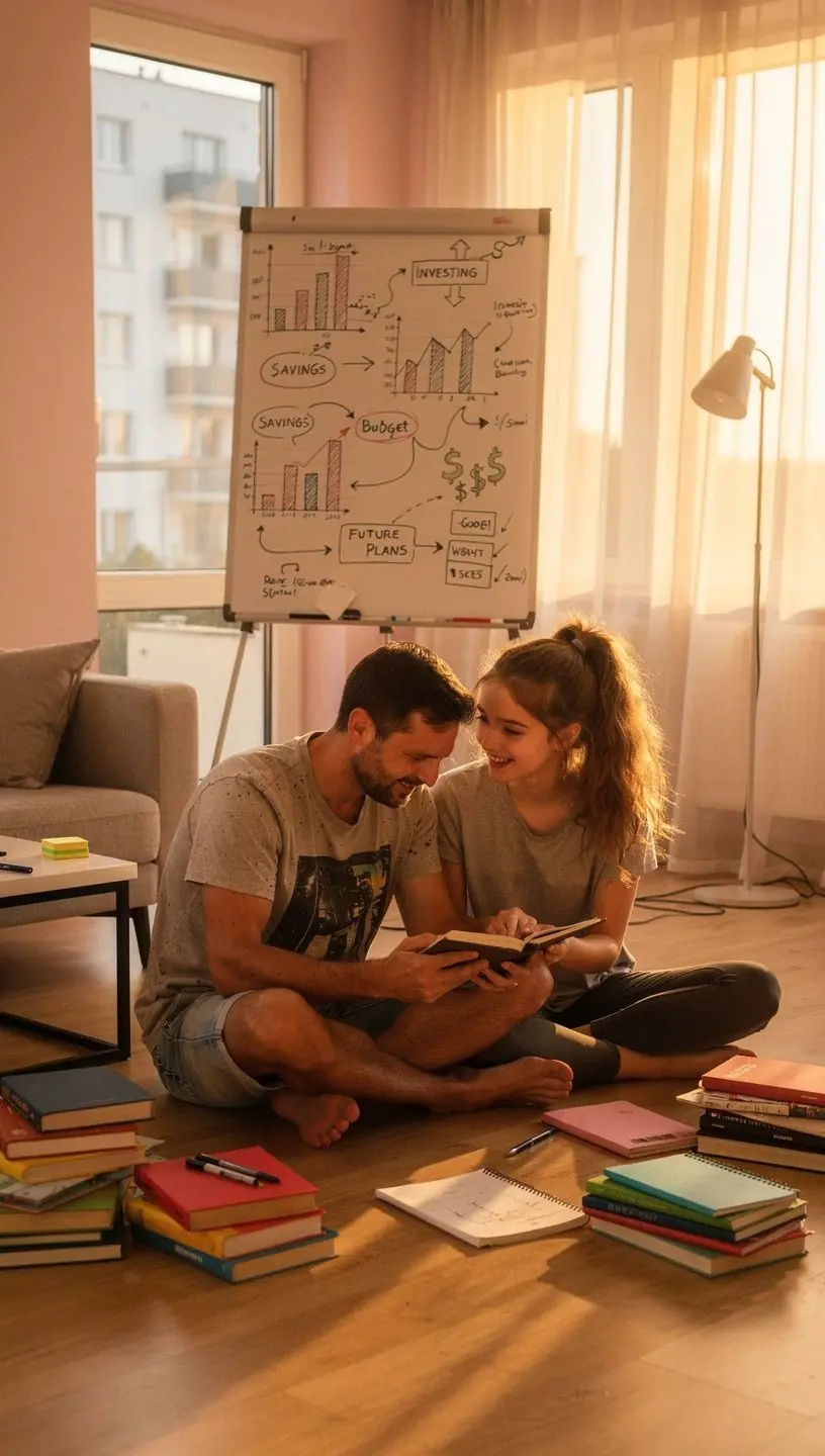 Ilustrace finančního plánu domácnosti s přehledem příjmů a výdajů pro začátečníky